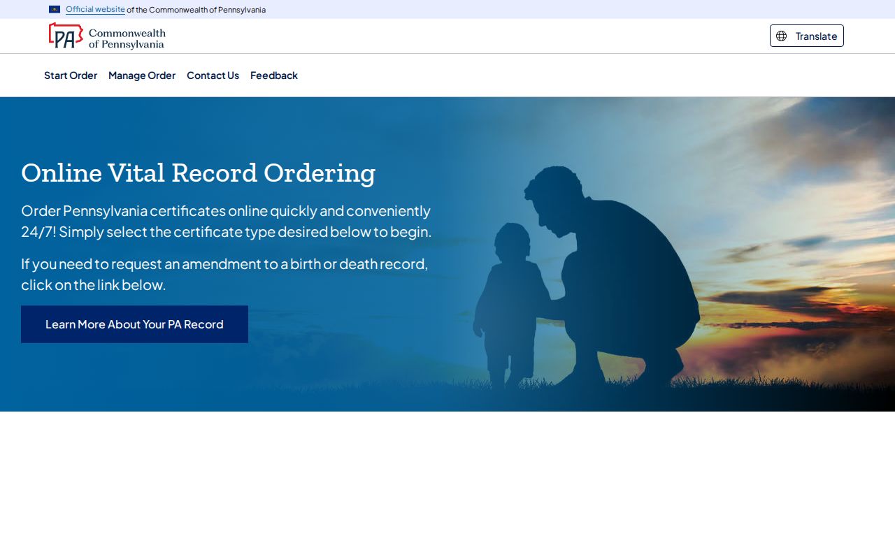 Upper St. Clair Township resident lookup, Pennsylvania authorized vital-record order portal